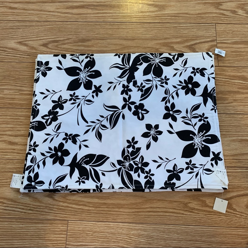 4 placemats black and white tropical world market